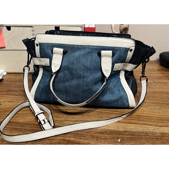 Coach Denim Swagger with black and white leather - Picture 3 of 11